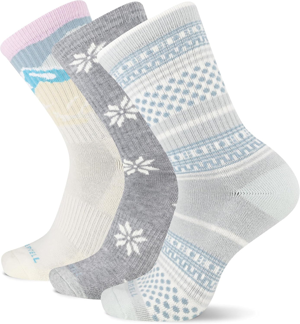 Merrell Unisex Adult Men's and Women's Wool Everyday Hiking Crew Socks - 3 & 6 Pairs - Cushioned Moisture Wicking