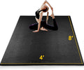 BesWin Large Exercise Mat 8' x 4'(8mm), Extra Thick Workout Mats for Home Gym Flooring, High Density Non-Slip Gym Mats Fitness Mat for Cardio, Weights, Jump Rope, Fitness - Use With or Without Shoes