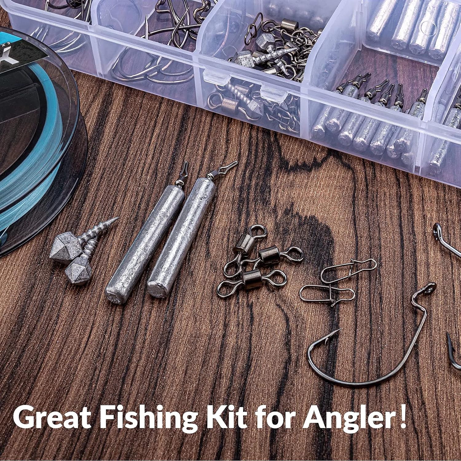 THKFISH Fishing Weights Sinkers Set, 28PCS Fishing Sinker Drop Shot Weights Kit,Drop Shot Rig Wacky Hooks for Saltwater Freshwater Bass Fishing