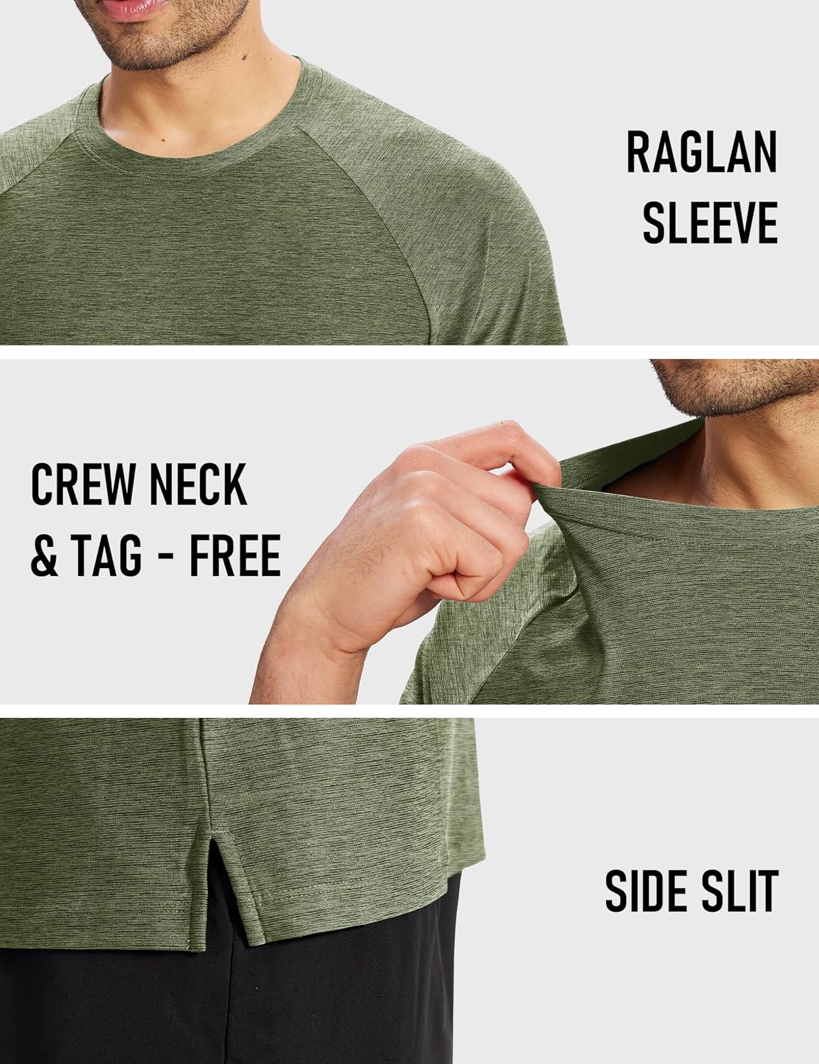 MAGCOMSEN Mens Athletic Shirts Quick Dry Short Sleeve Workout Wicking Shirt