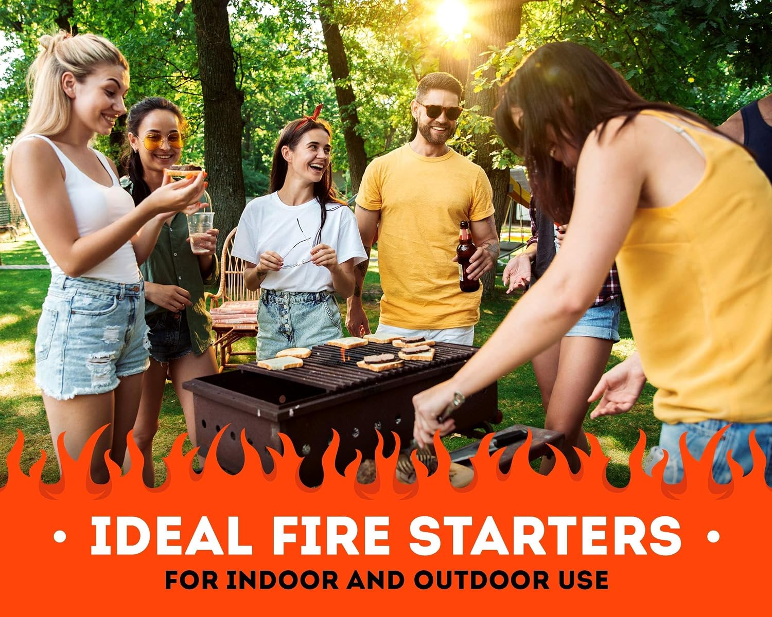 Fire Starters XXL 200 pc - Firelighters for Indoor and Outdoor Use, Compatible with Solo Stove, Green Egg and Other Grills and BBQs - Box of 100% Waterproof Firestarters