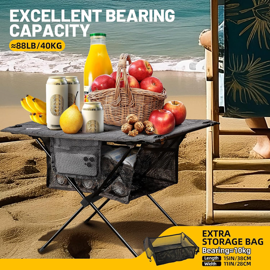 Zune Lotoo Portable Camping Side Table Folding Small Beach Table Foldable