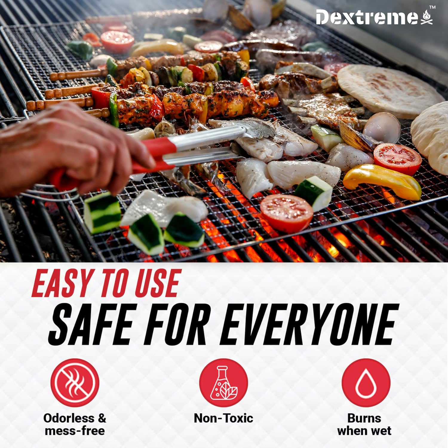 Dextreme Fire Starter Pack of 144/48 Natural Fire Starters Cubes for Campfires, Charcoal, BBQ, Grill Pit, Fireplace, Wood Stoves, Smokers and Camping - Easy to Ignite and Non Toxic… (144 Squares)