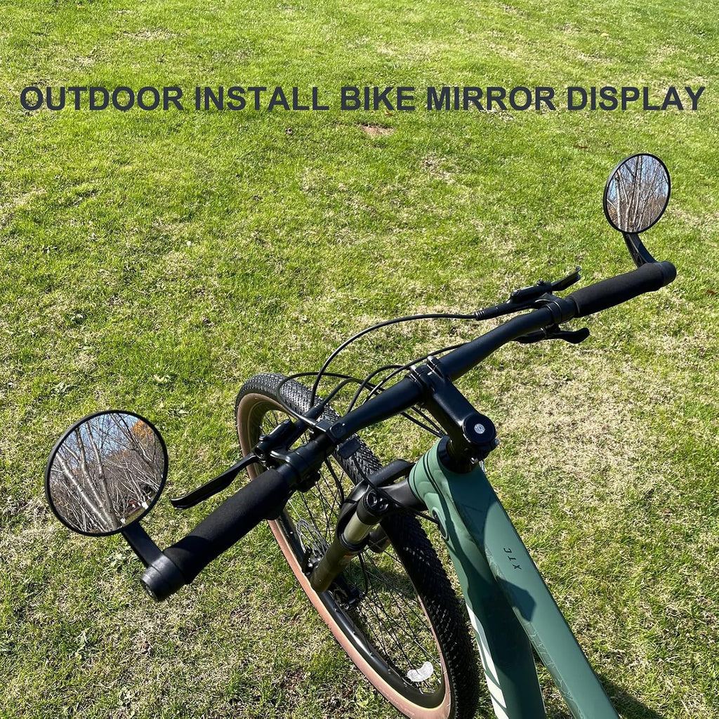 Bike Mirrors Handlebar End Mount, Rotatable And Adjustable Shockproof ebike mirror Wide Angle Bicycle Handlebars End Safe Clear E-Bike Glass Rear View Mirrors