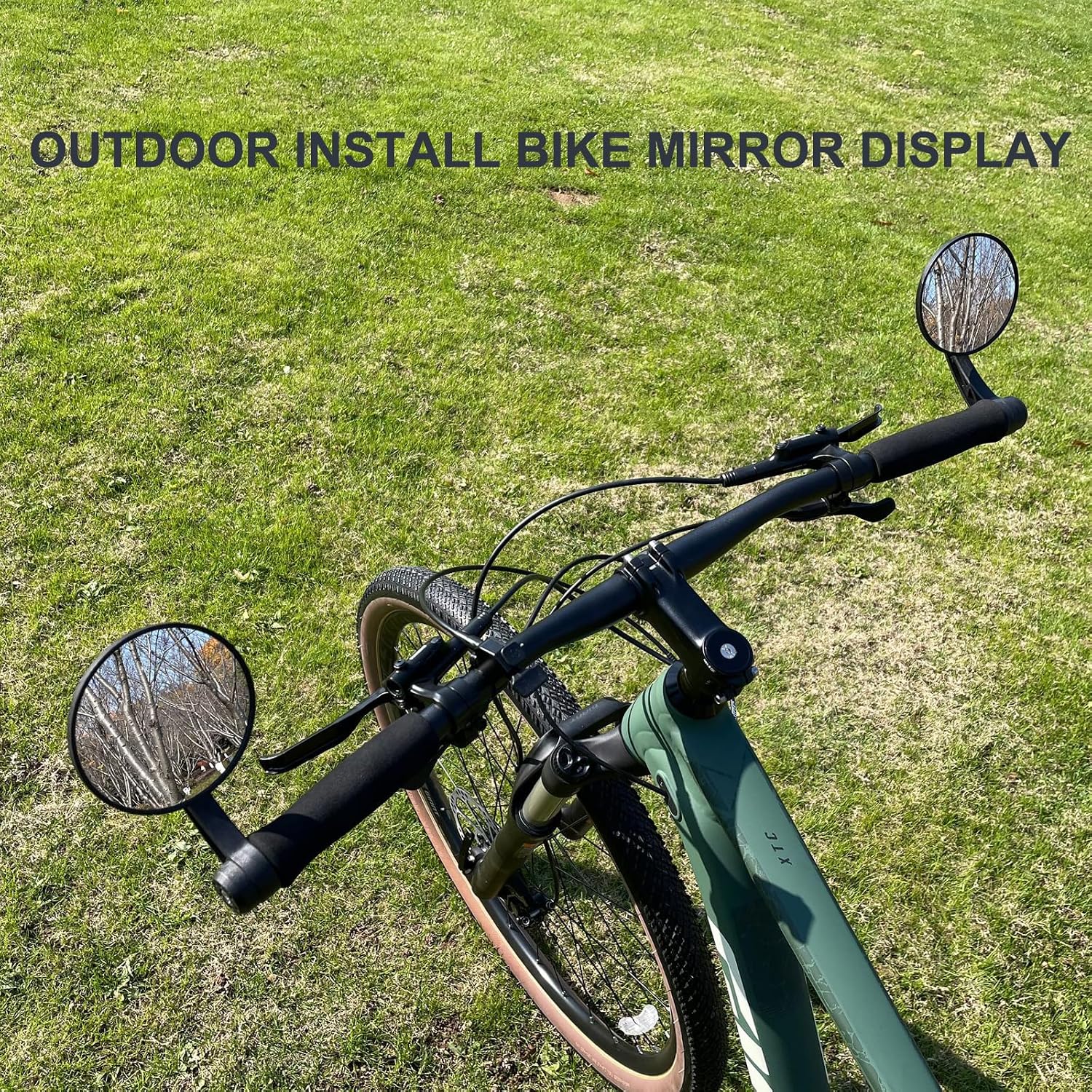 Bike Mirrors Handlebar End Mount, Rotatable And Adjustable Shockproof ebike mirror Wide Angle Bicycle Handlebars End Safe Clear E-Bike Glass Rear View Mirrors