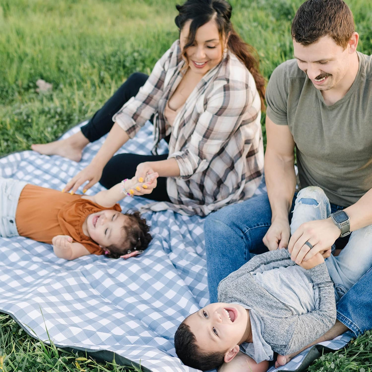Outdoor Adventure Blanket | Picnic Blue | Soft Pad with Shoulder Strap