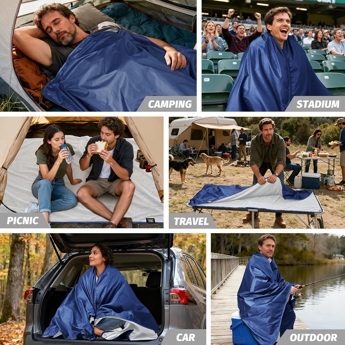 Large Waterproof Outdoor Stadium Blanket 80"x 58"