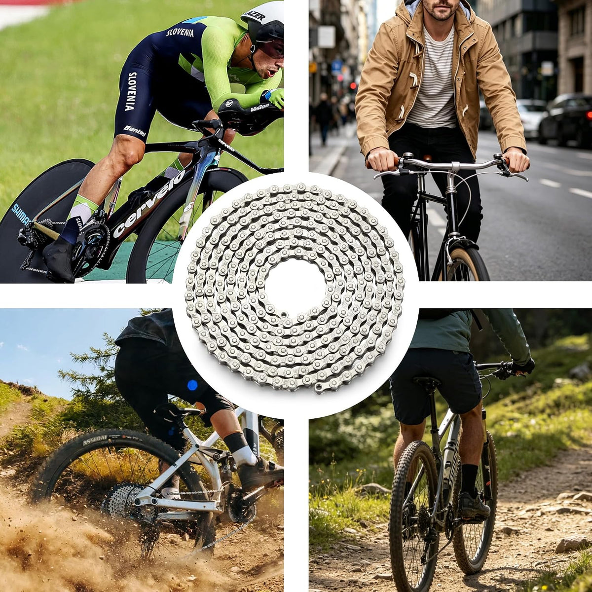 Bike Chain Kit,6/7/8‑Speed Bike Chain &Bicycle Bell & Bike Chain Tool Kit