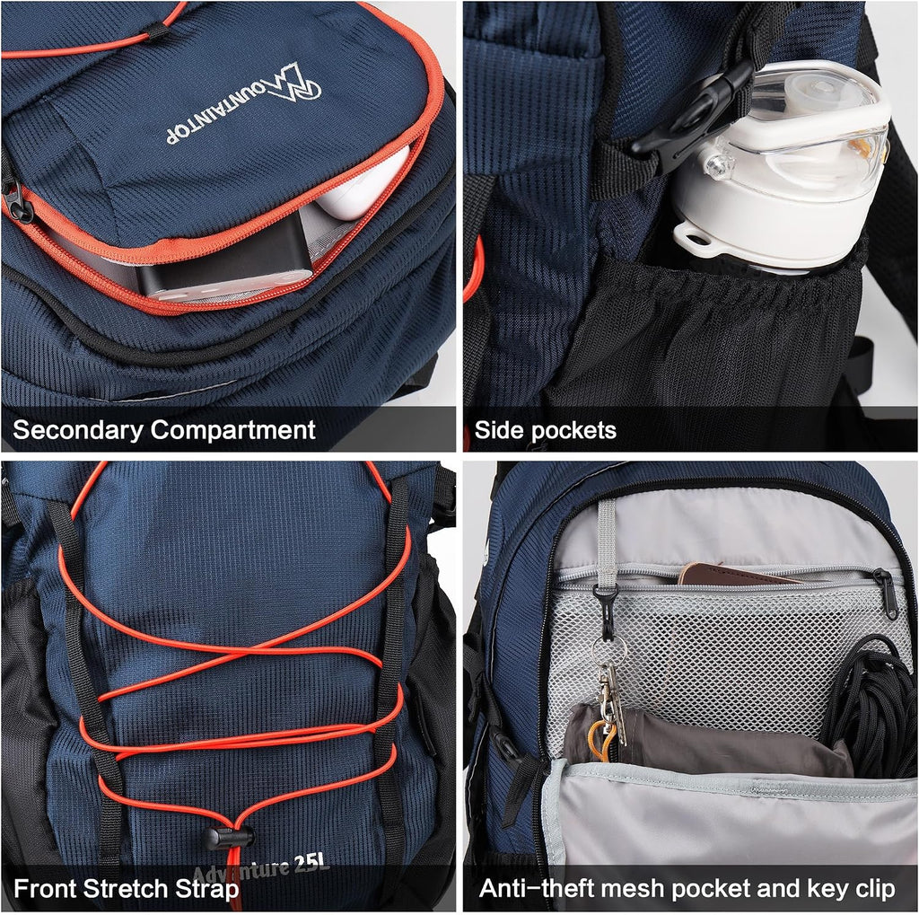 MOUNTAINTOP 25/30L Lightweight Hiking Backpack, Outdoor Daypack