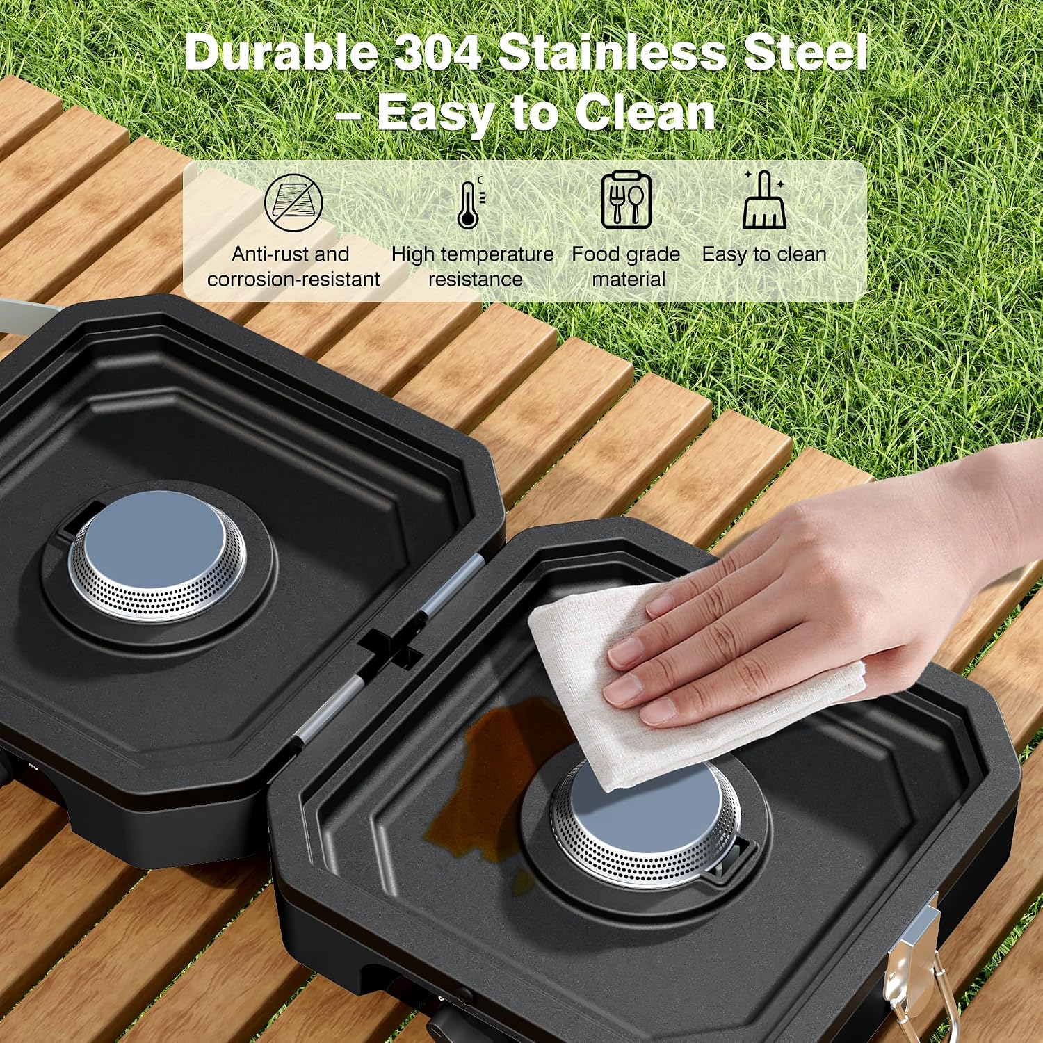 2 Burner Camping Stove, Portable Propane Stove With 7850BTU Heat Output