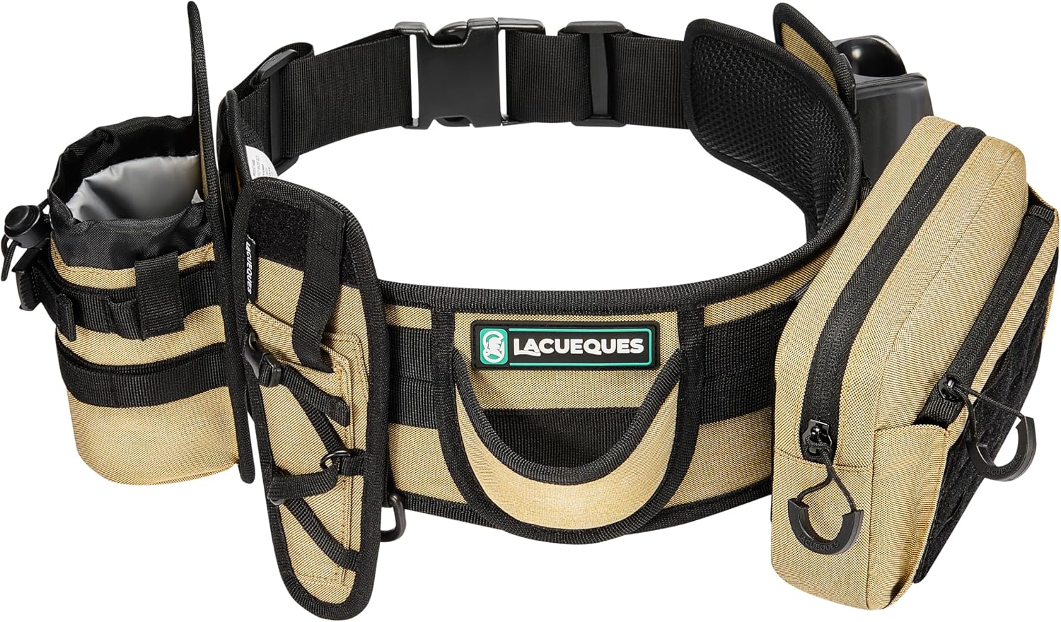 Wading Fishing Belt with Rod Holder and Tackle Pouch, Tan