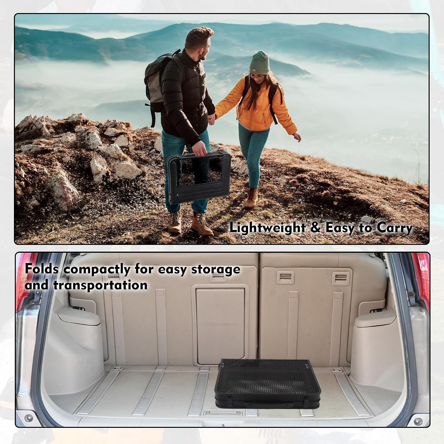 GREGIN Folding Camping Grill Table, Outdoor Metal Table. Foldable, Portable