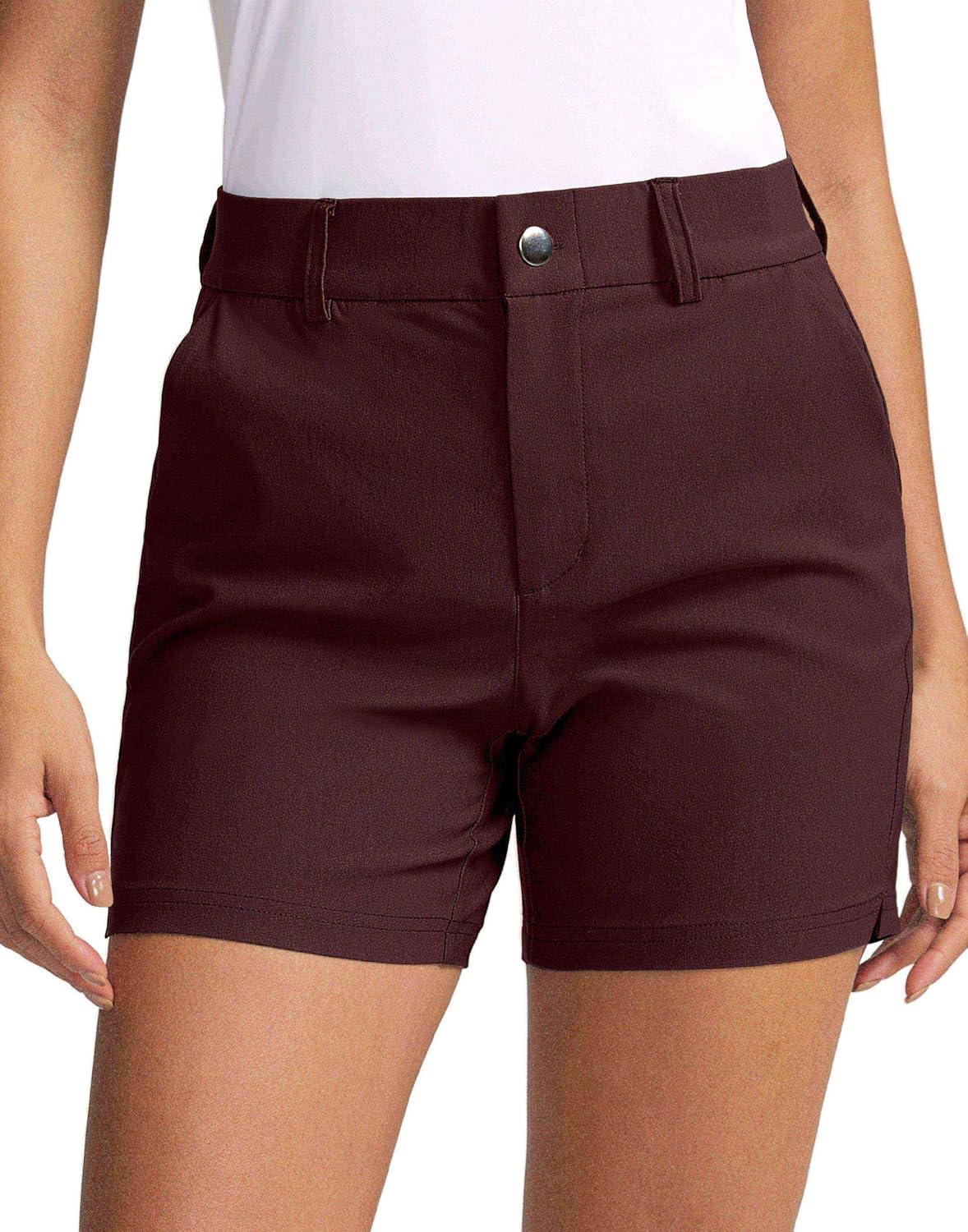 SANTINY Women's 5" Golf Shorts with Pockets Quick Dry Work Hiking Shorts
