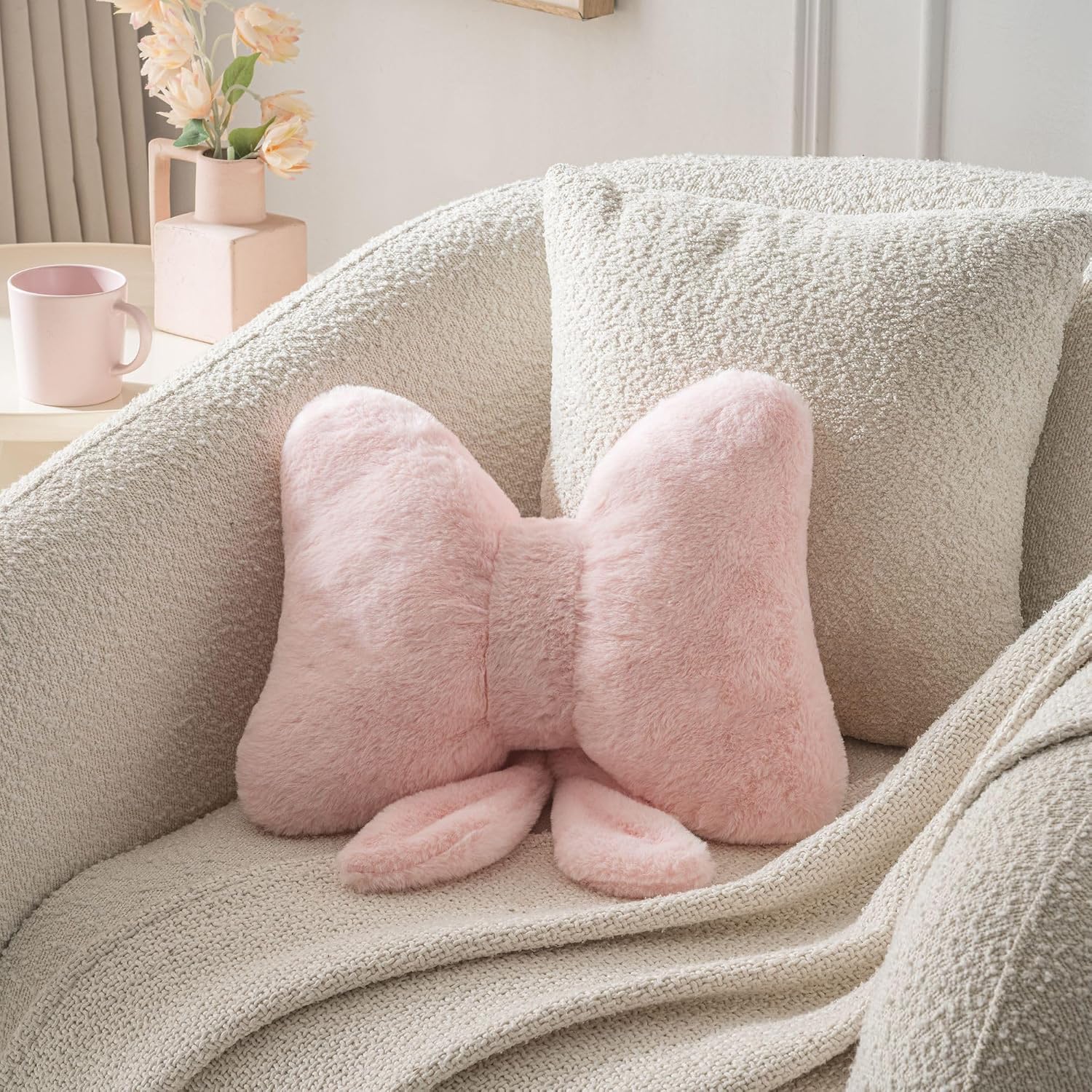 Room Decor Home Decor Bow Throw Pillows Decorative Pillows,Pink 10*8inch