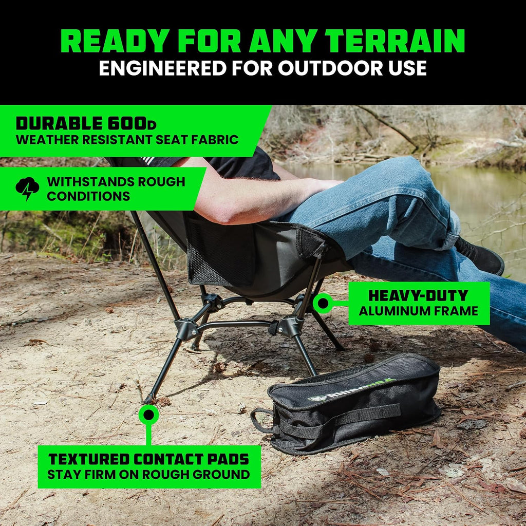 Rhino USA Portable Camping Chair - Collapsible Folding Chair, 400lb Cap