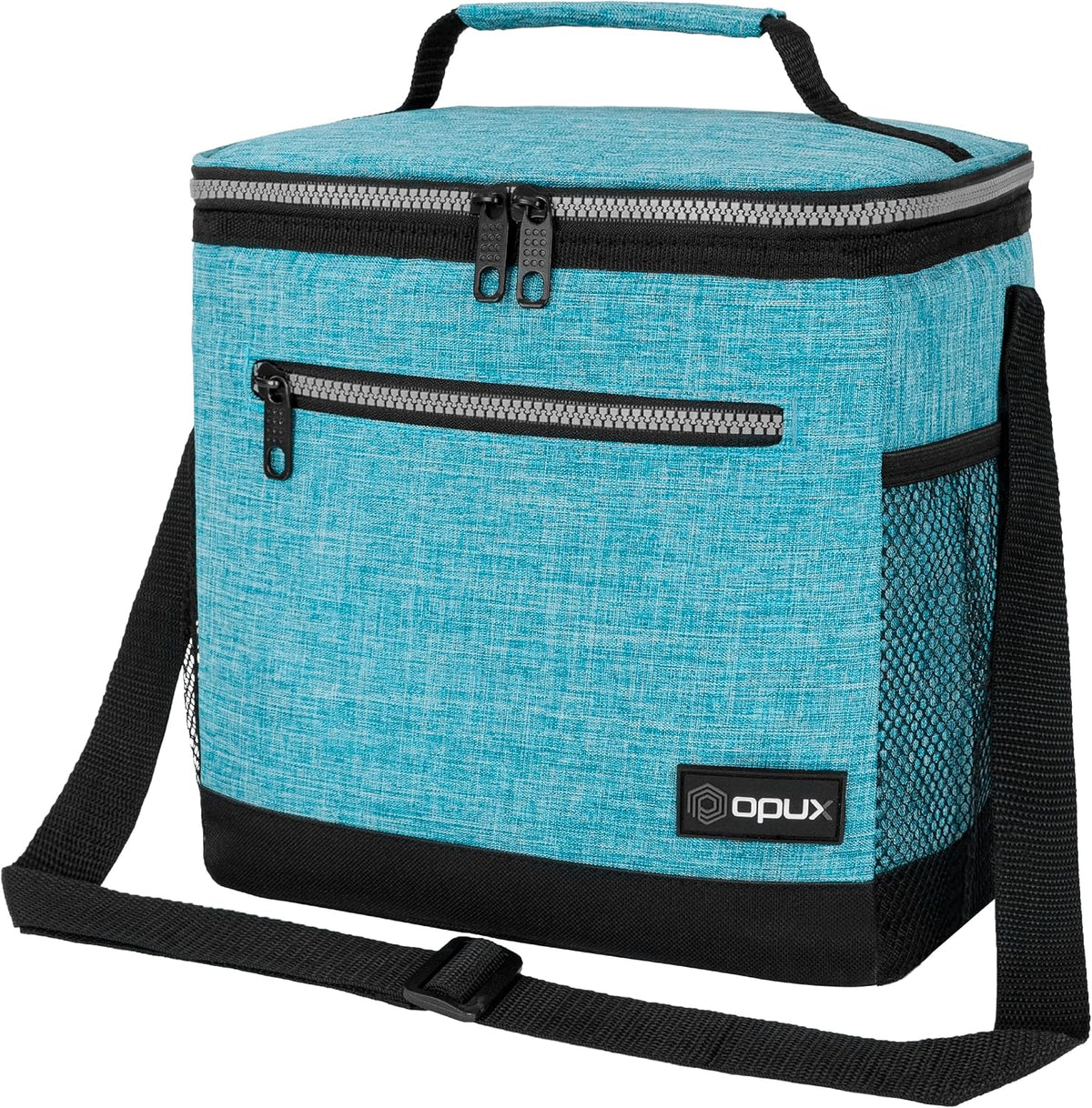 opux Insulated Lunch Bag for Men Women, Leakproof Kids Lunch Box, Charcoal