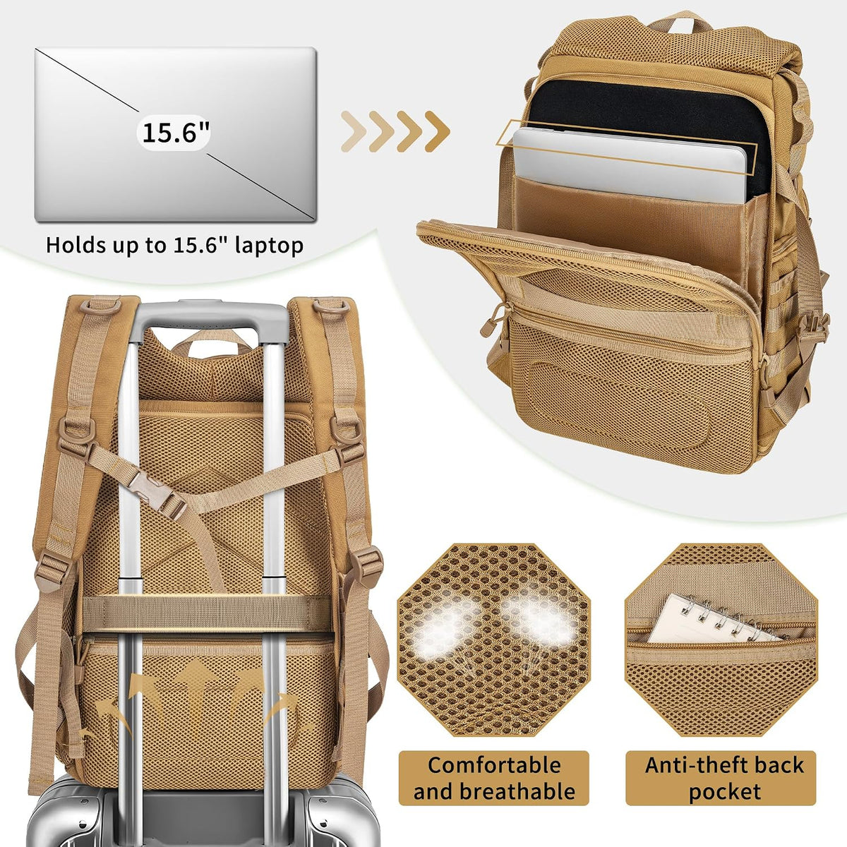 TORIBIO Camera Tactical Backpack Bag for DSLR/SLR/Mirrorless Photography