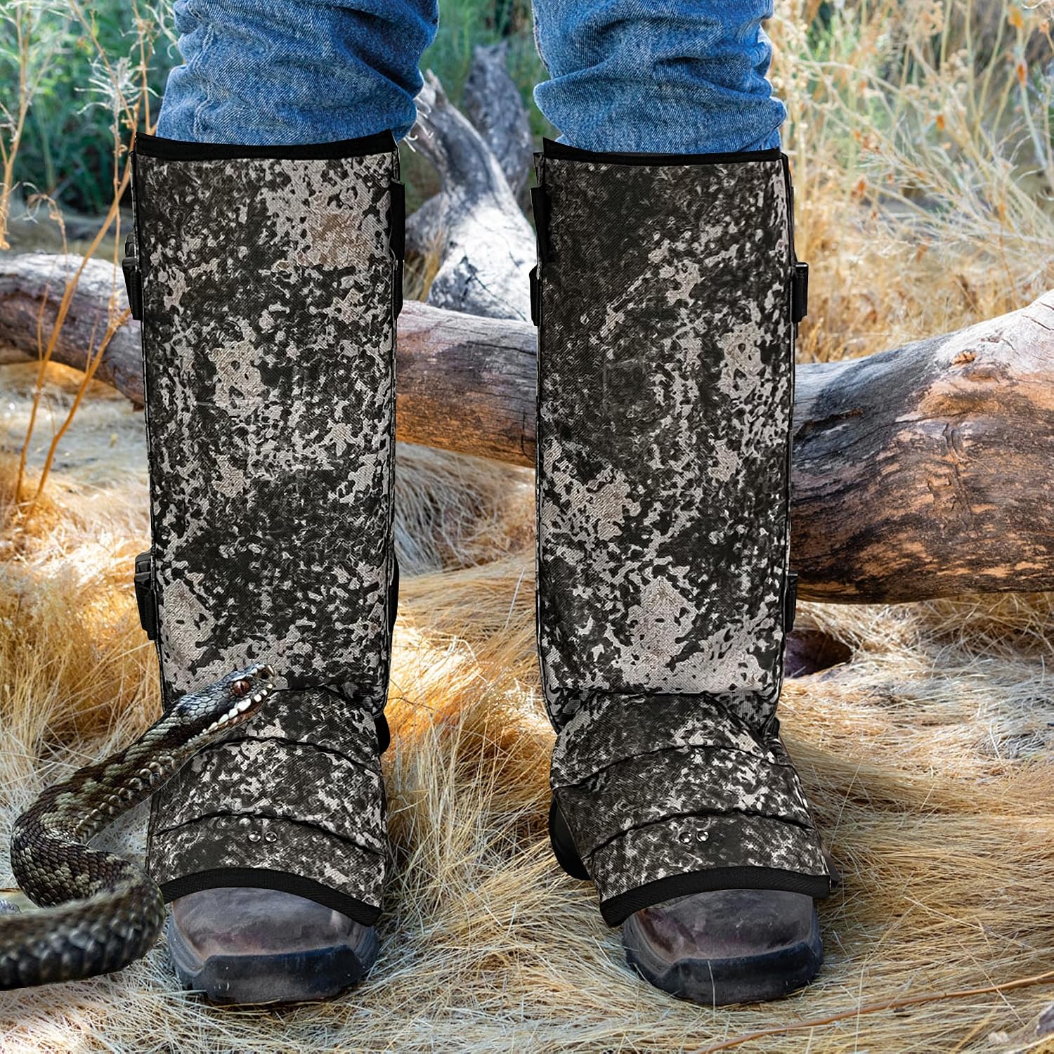 MDSTOP Snake Gaiters Leg Guards, Waterproof Snake Guards, Adjustable Snake Bite Protection for Lower Legs, Snake Chaps for Men & Women, Snake Proof Gaiters for Hunting,Outdoor and Farm Working