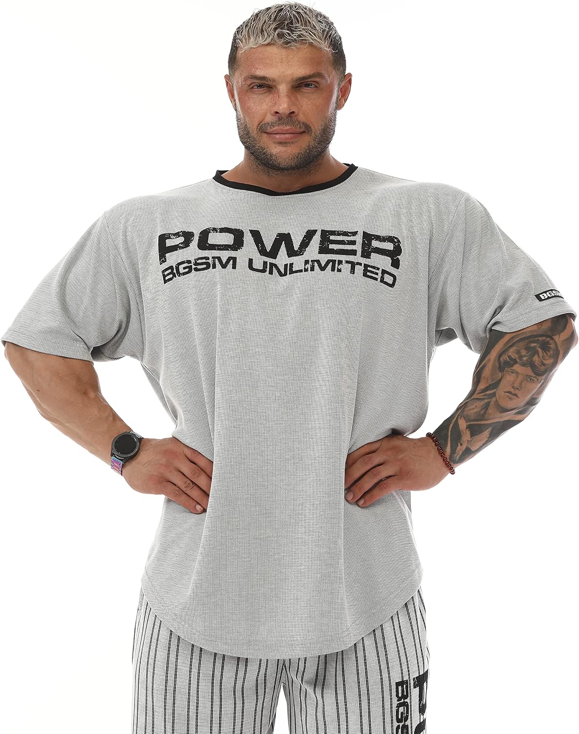 Men's Oversize Gym Fitness and Bodybuilding T-Shirt, Cotton O-Neck Lifestyle Top
