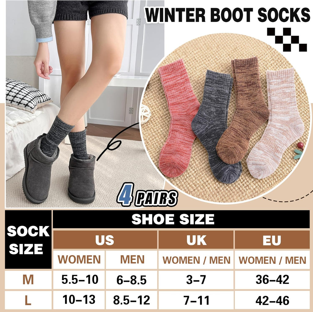 EBMORE Merino Wool Thermal Warm Winter Socks for Women Men