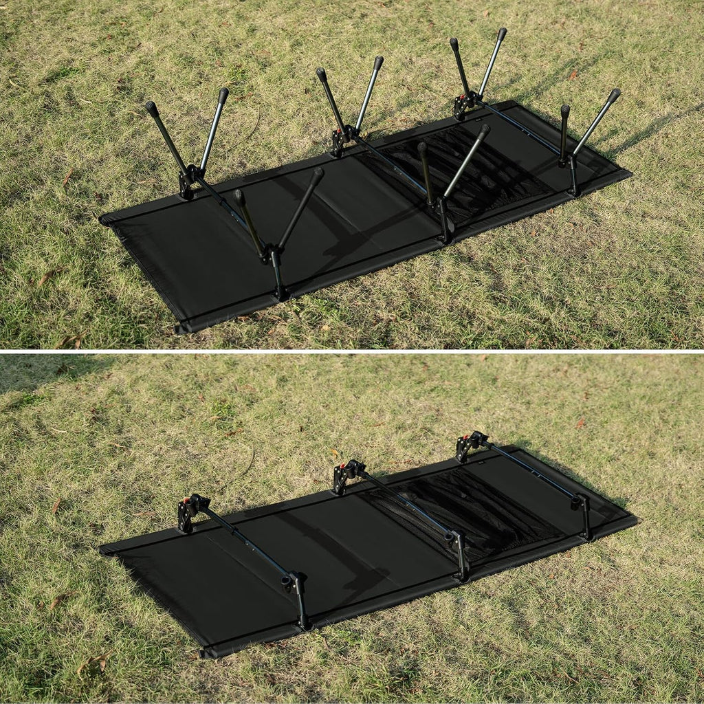 ONETIGRIS SUPRANUBIS Camping Cot, Height Adjustable with Cot Leg Extenders, Strong Support 330lbs, Lightweight Comfortable Folding Bed for Camping, Hiking, Travel, Truck, Beach, Office Nap