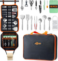 Gaialoop Portable Camping Cooking Utensils Set, Camp Kitchen Set with Organizer Bag, RV Essentials Outdoor Cooking Utensil Kit for Travel, Picnics, Camping, BBQs, Parties