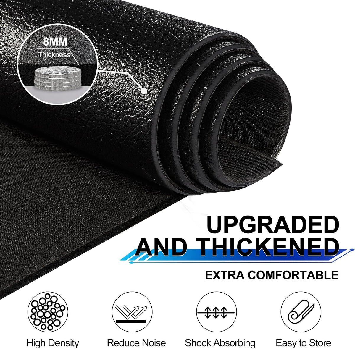 BesWin Large Exercise Mat 8' x 4'(8mm), Extra Thick Workout Mats for Home Gym Flooring, High Density Non-Slip Gym Mats Fitness Mat for Cardio, Weights, Jump Rope, Fitness - Use With or Without Shoes