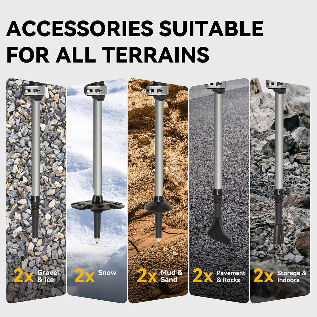 TOBTOS Trekking Poles, 2 Pack 7075 Aluminum Walking Sticks with Quick Lock, Lightweight Adjustable Hiking Sticks, Comfortable Cork Grips for Hiking, Walking & Camping
