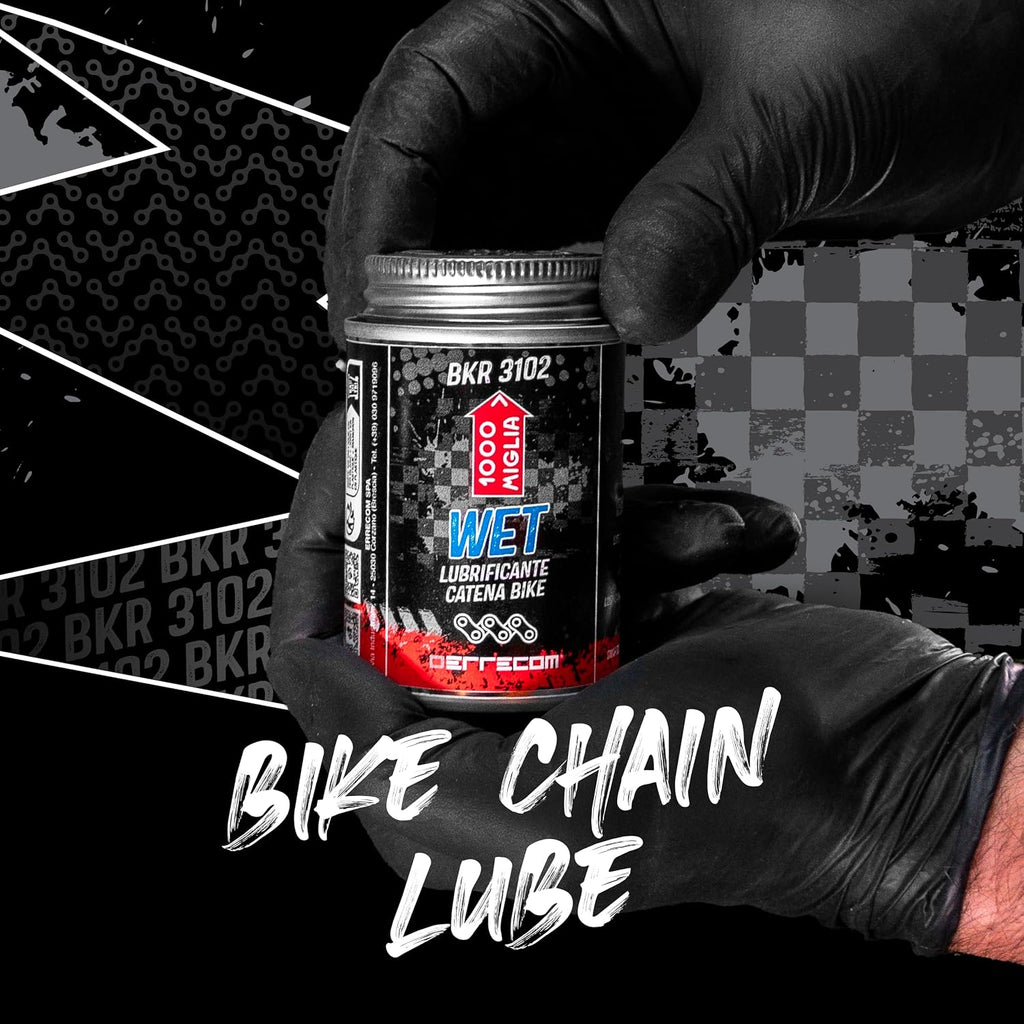 Errecom 1000 Miglia BKR 3102-4 fl oz (120 mL) Can, Wet Lube Bike Chain, for Wet and Muddy Weather Conditions, Brush Included