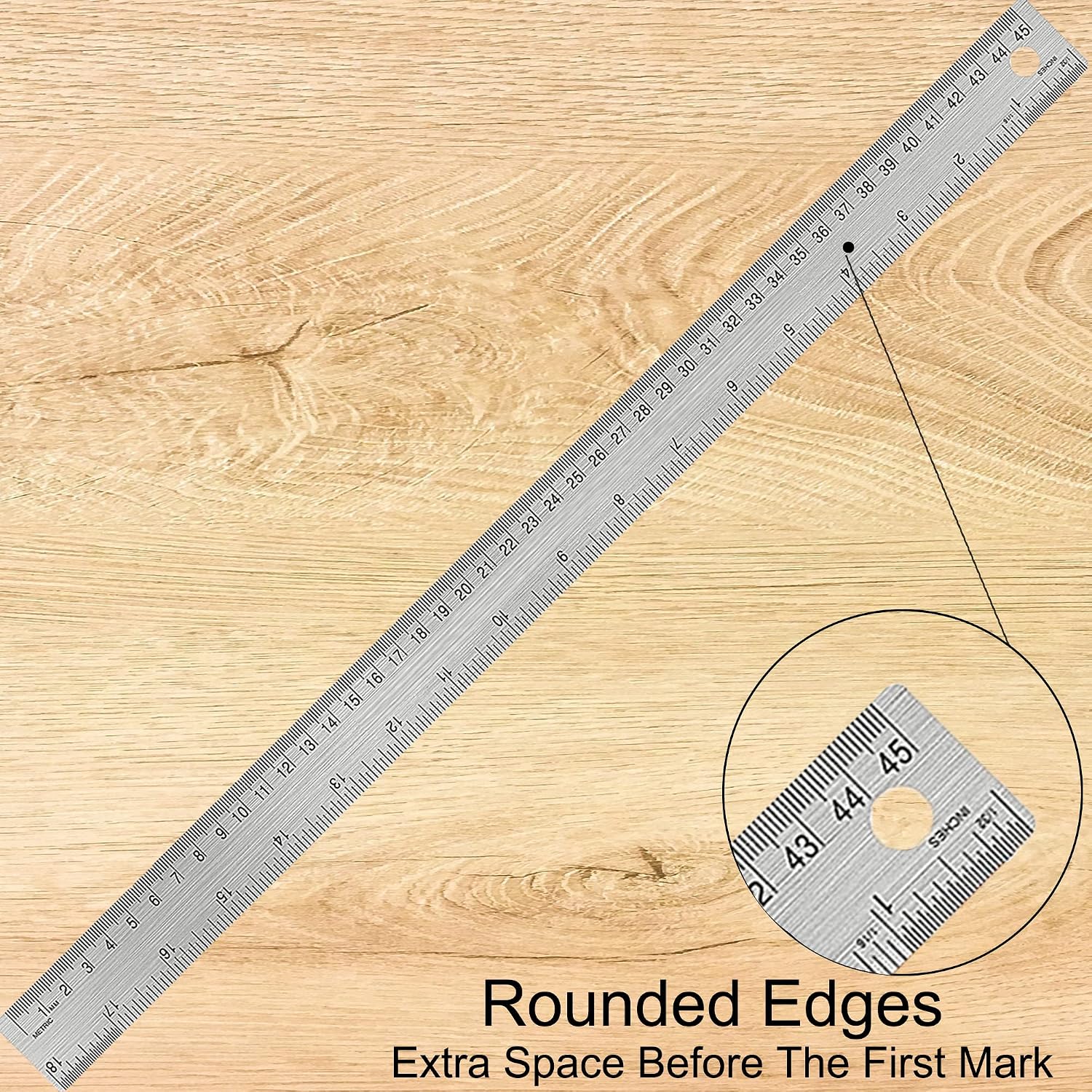 Metal Ruler With Cork Backing: 10 PCS 18 Inch Stainless Steel Non-Slip Rulers With Inch and Centimeters