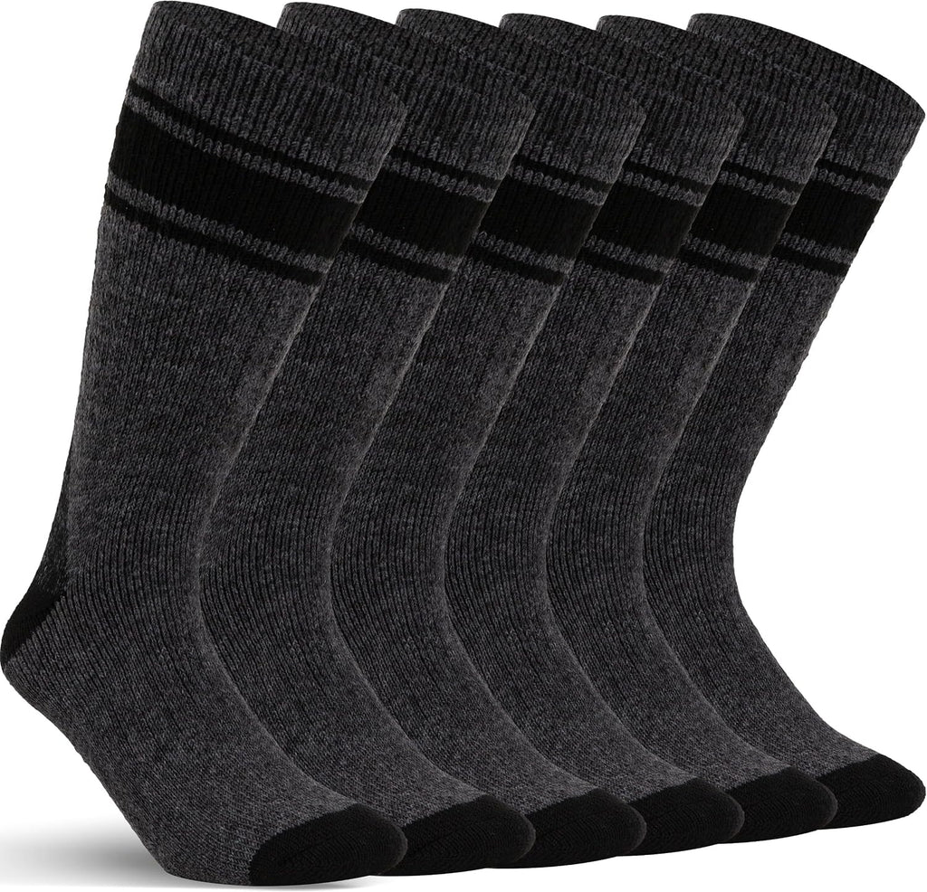 Alvada Mens Merino Wool Crew Socks Thermal and Warm Socks for Winter Work Hiking Running 3 Pairs