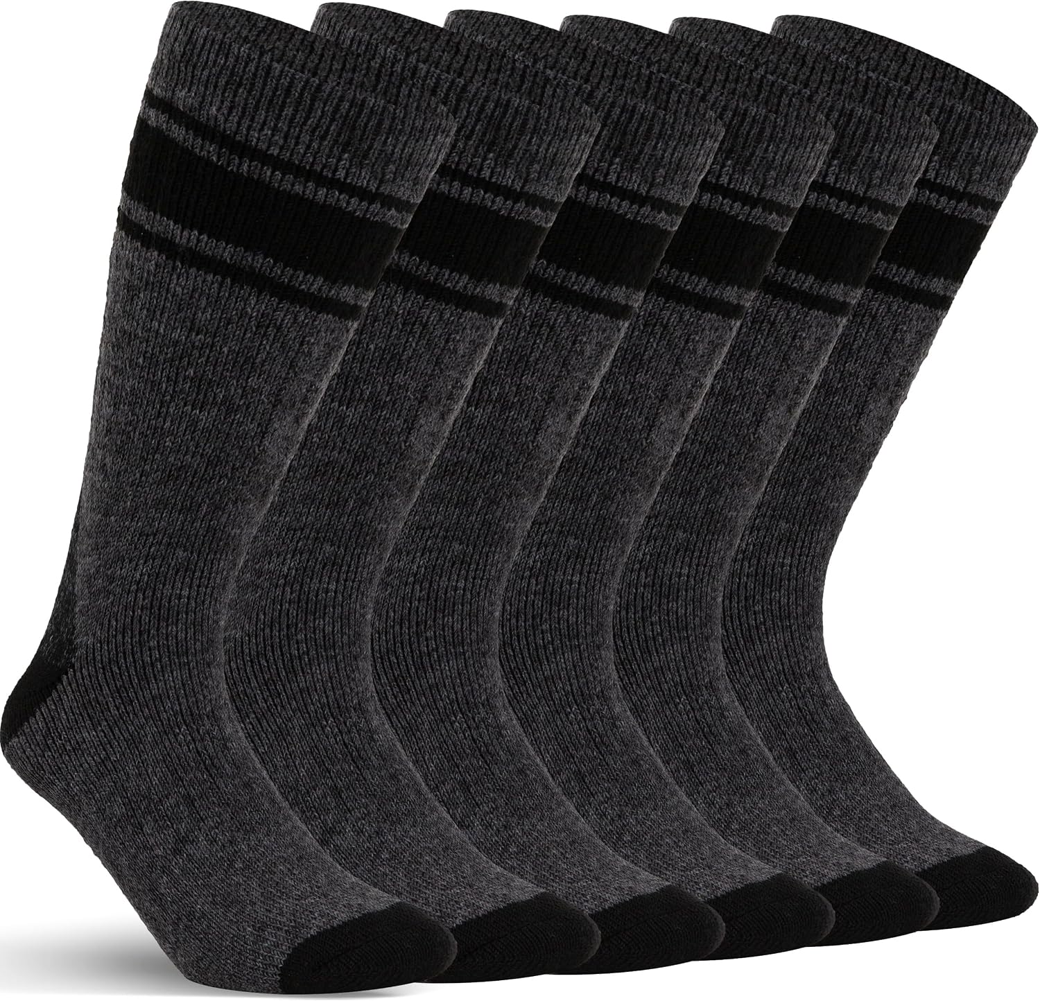 Alvada Mens Merino Wool Crew Socks Thermal and Warm Socks for Winter Work Hiking Running 3 Pairs