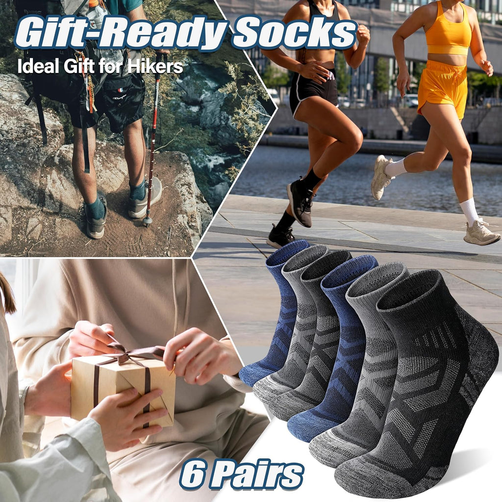 ANTSANG Merino Wool Quarter Ankle Hiking Running Socks for Women and Men