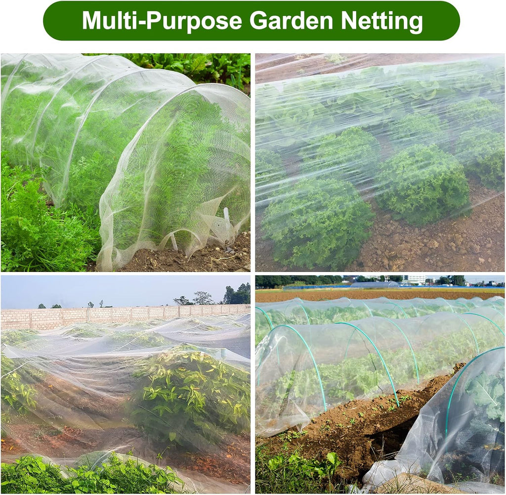 Jevrench 8 x 25 ft Garden Netting Row Cover, Ultra Fine Mesh for Plants