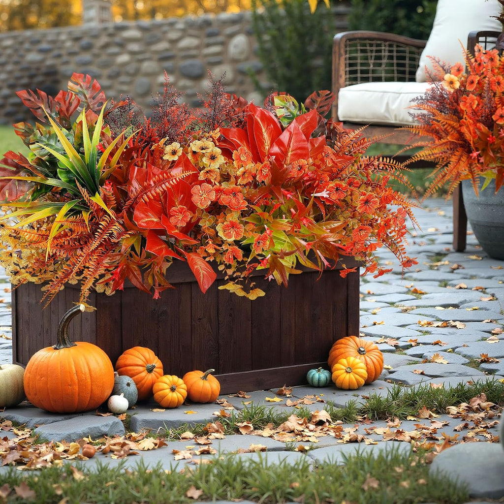 20 Pcs Artificial Fall Flowers for Outdoor Fake Plants Decoration