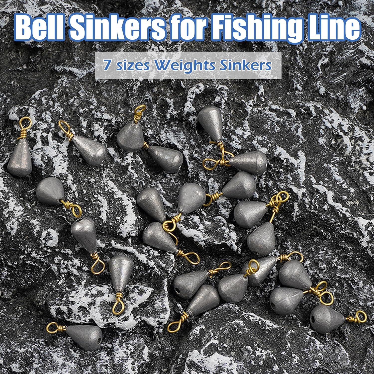 Bass Casting Sinkers Fishing Weights - 20/30pcs Bell Sinkers Drop Shot Weights with Brass Swivels for Saltwater & Freshwater