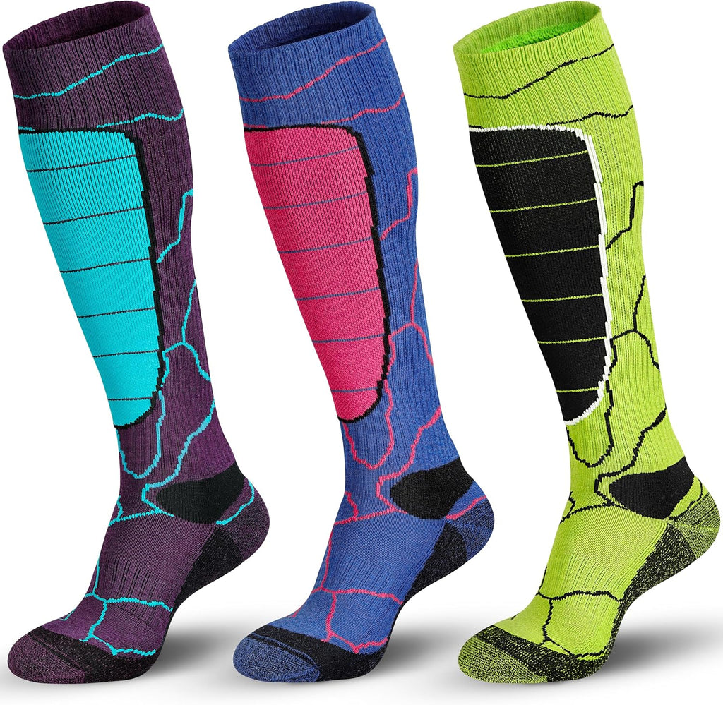 Hylaea Unisex Knee High Merino Wool Ski Snowboard Socks, Cushioning & Warm
