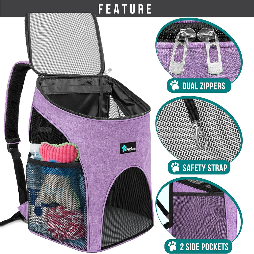 PetAmi Cat Backpack Carrier for Small Dogs and Large Cats, Airline Approved