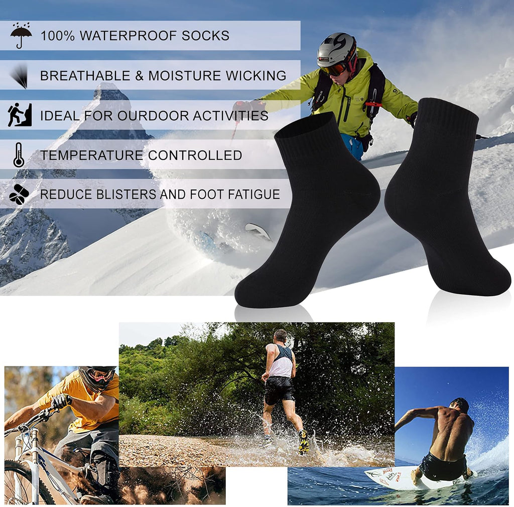 RANDY SUN Waterproof Socks, Unisex Hiking Wading Trail Running Kayaking Crew Socks