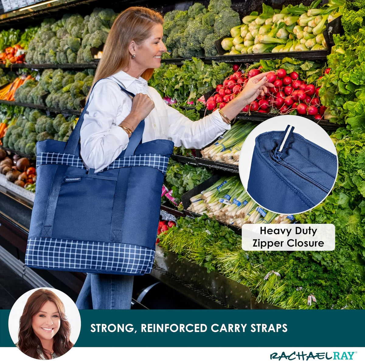 Rachael Ray Jumbo Chillout Thermal Tote, Insulated Soft Sided Cooler Bag