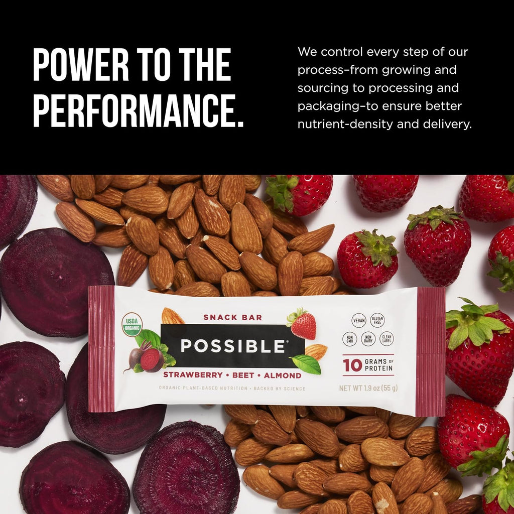 POSSIBLE Snack Bar, Strawberry Beet Almond, 12 Count (Pack of 1)