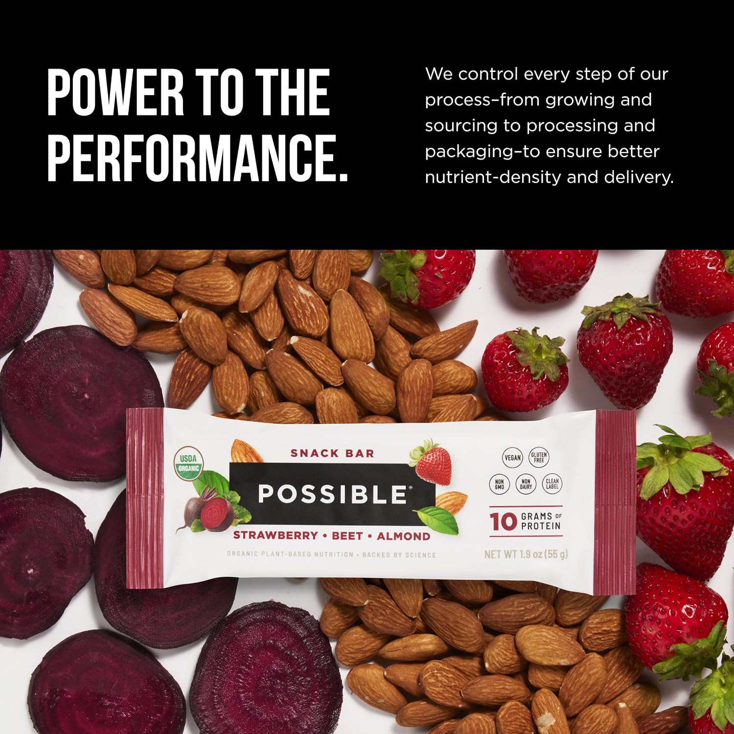 POSSIBLE Snack Bar, Strawberry Beet Almond, 12 Count (Pack of 1)