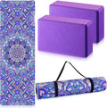 Tinideya 3 Pcs Yoga Mat and Blocks Set 6mm Non Slip Strap