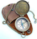 Brass Compass Unique Print Go Confidently Quote Compass With Leather Case Antique Brass Compass With Chain A Great Gift Item For Your Loved Ones Hikers And Traveler By