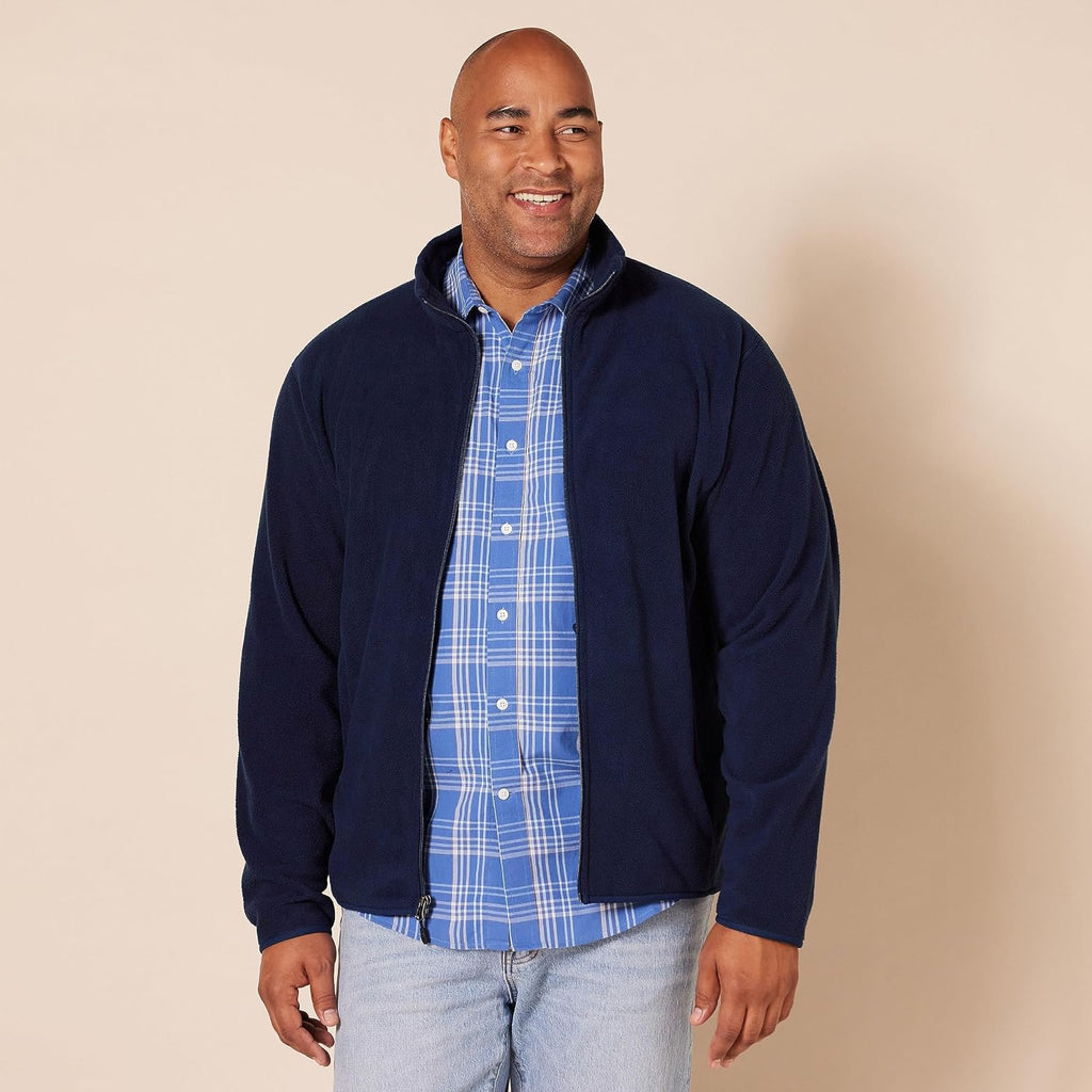 Amazon Essentials Men's Full-Zip Polar Fleece Jacket with Zippered Pockets for Cold Outdoor Weather (Available in Big & Tall)
