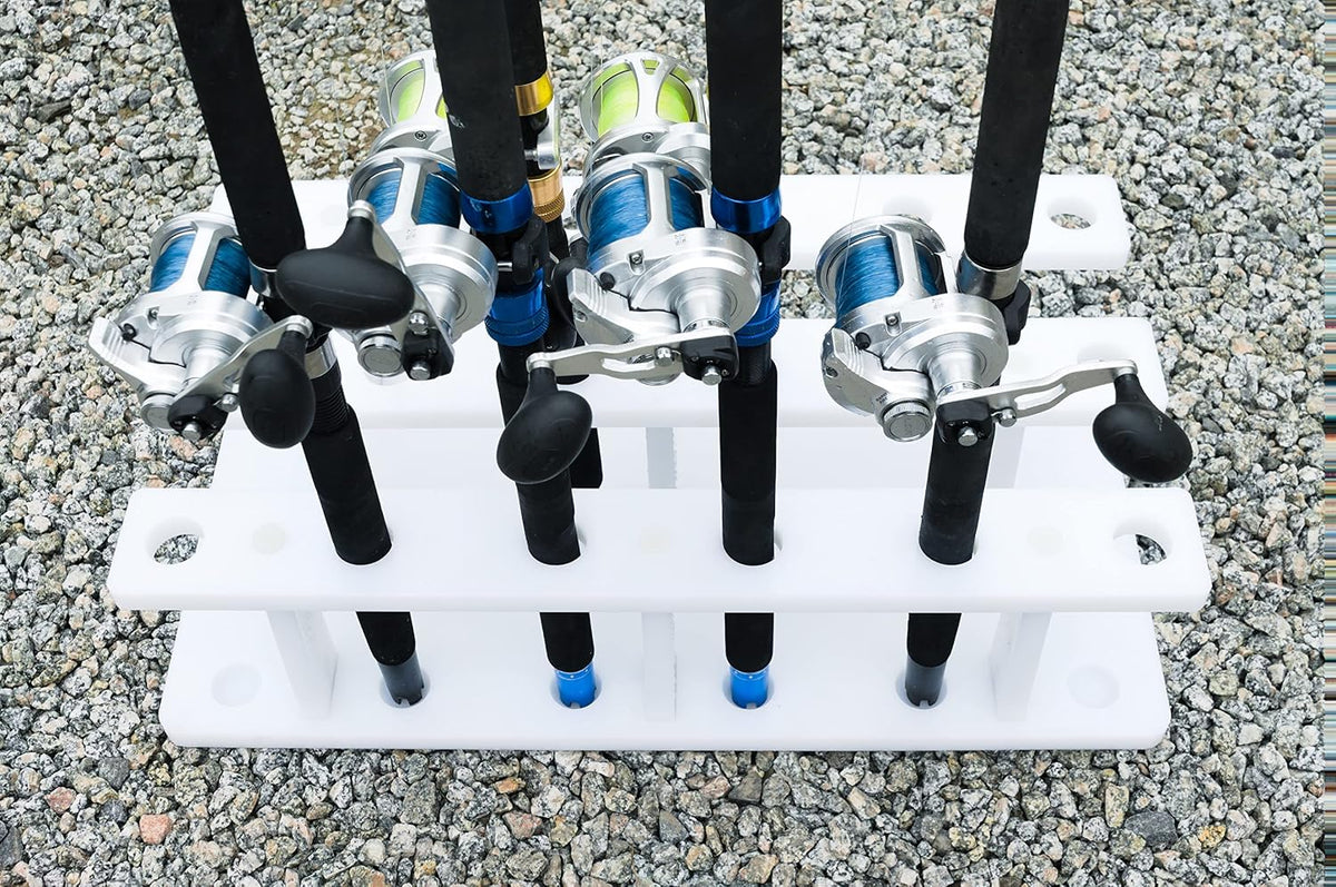 18 Pole Fishing Rod Holder Rack for Garage Heavy Duty Outdoor Boat Dock Storage