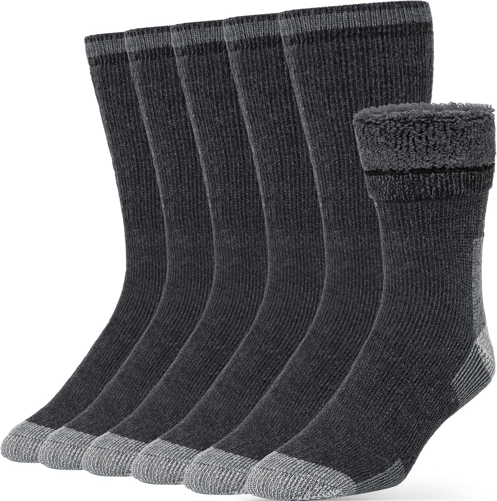 Alvada Mens Merino Wool Crew Socks Thermal and Warm Socks for Winter Work Hiking Running 3 Pairs