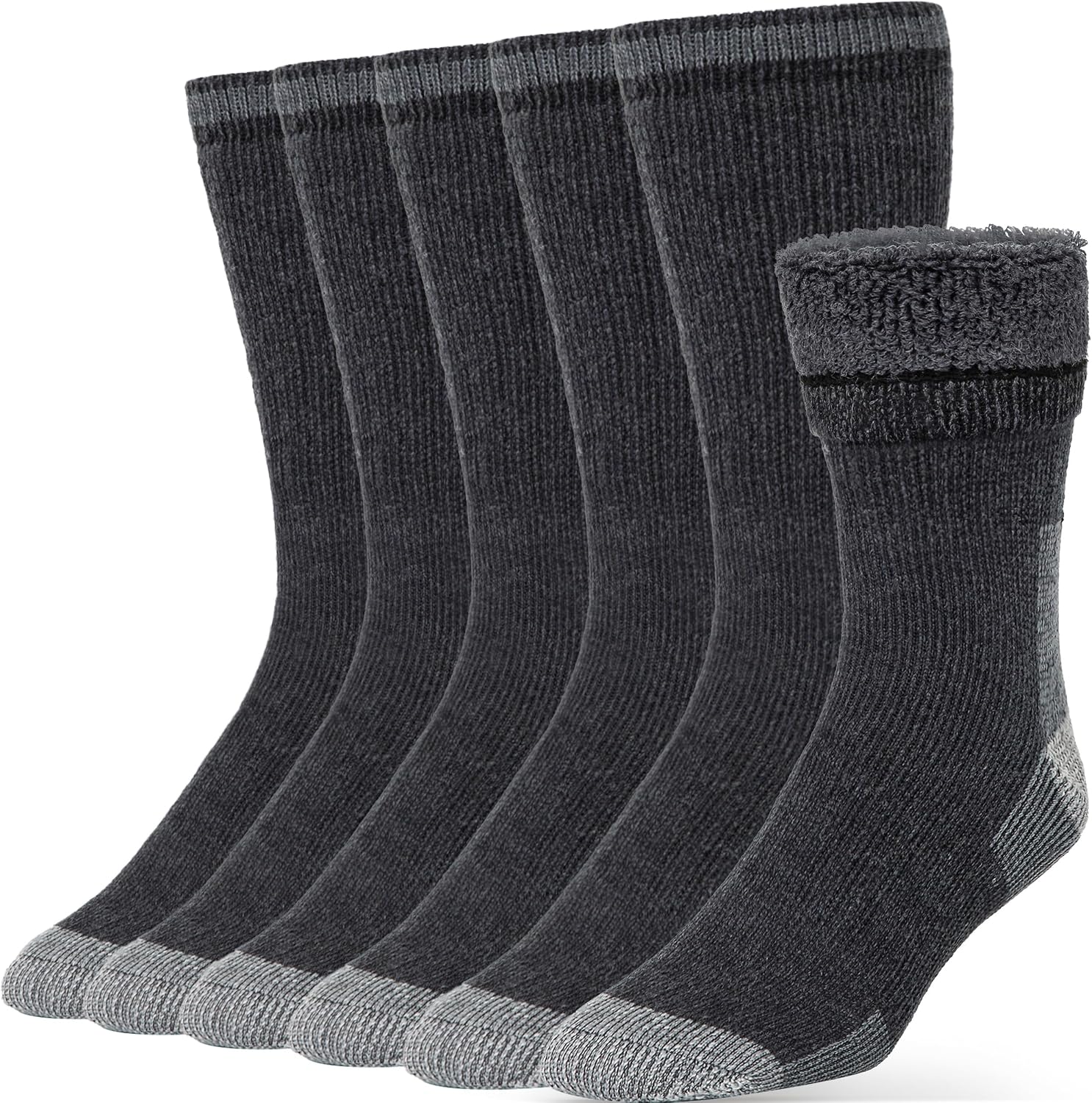 Alvada Mens Merino Wool Crew Socks Thermal and Warm Socks for Winter Work Hiking Running 3 Pairs