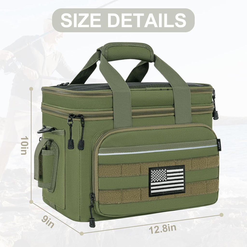 Fishing Tackle Bags, 19L Waterproof Tackle Box Organizer Shoulder