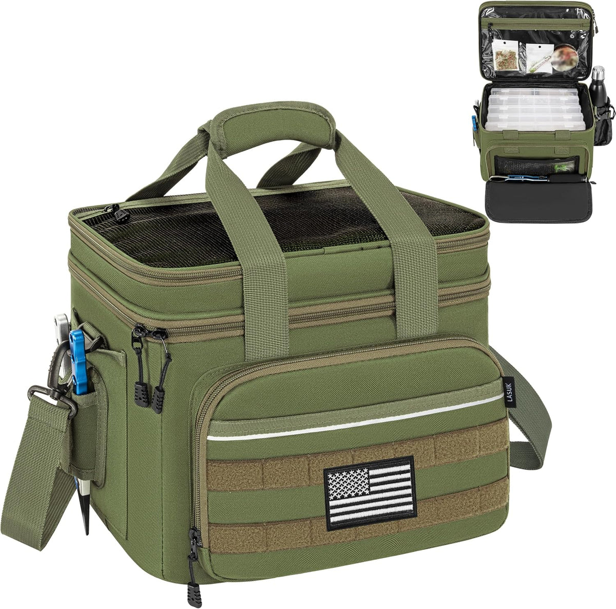 Fishing Tackle Bags, 19L Waterproof Tackle Box Organizer Shoulder
